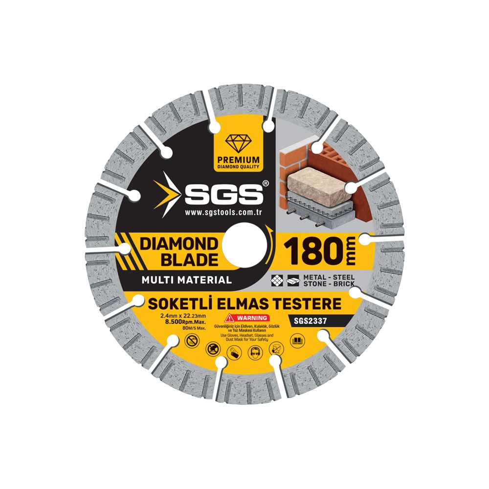SOKETLİ ELMAS TESTERE MULTI-MATERIAL 180mm